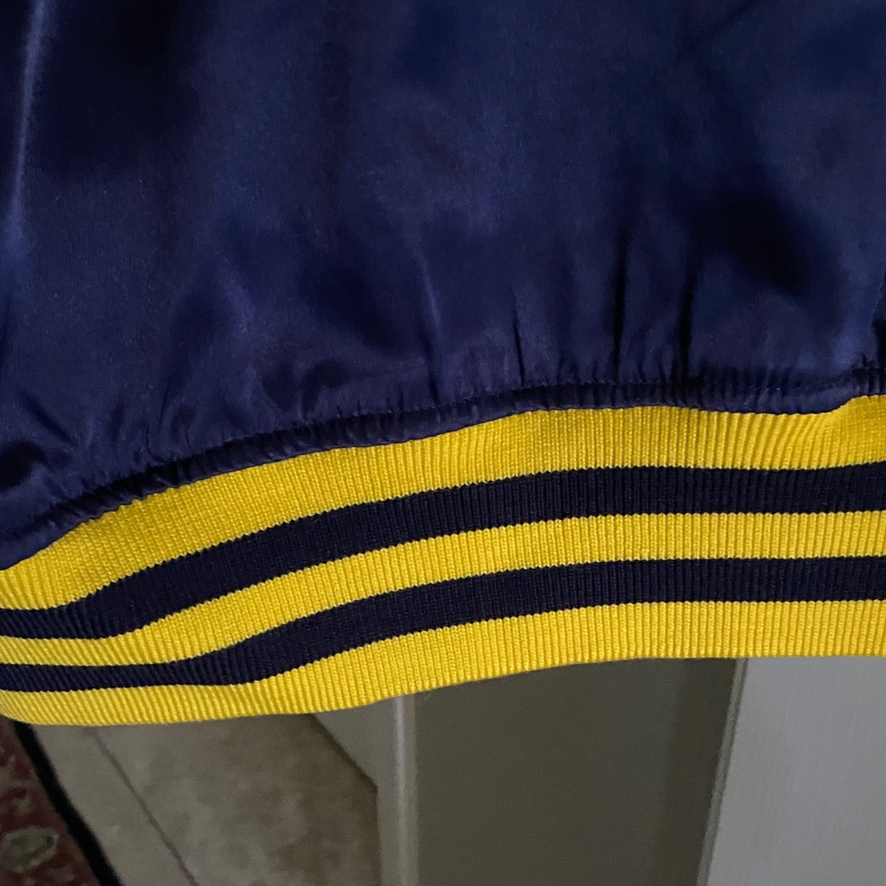 Mitchell & Ness Michigan Letterman Style Blue and Yellow Jacket - Picture 10 of 15